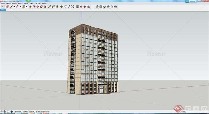 某17层住宅建筑设计SU模型