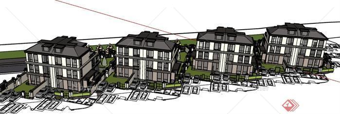 某别墅群建筑设计SU模型2