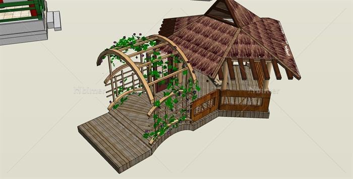 多个园林中式景观亭设计SU模型