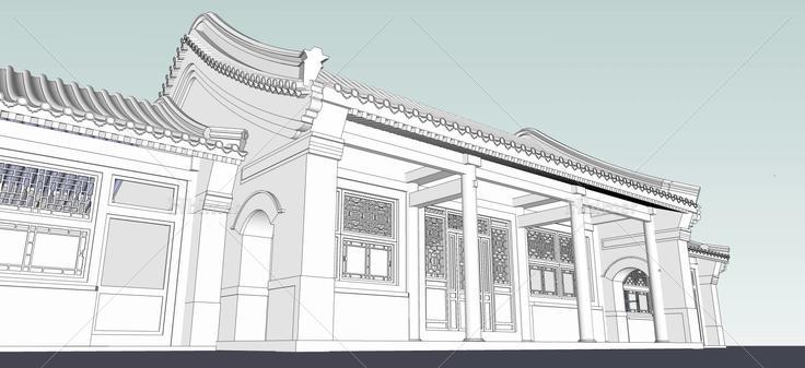 四合院正房(58409)su模型下载