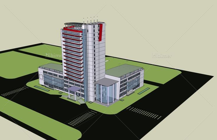 现代高层办公楼(44415)su模型下载