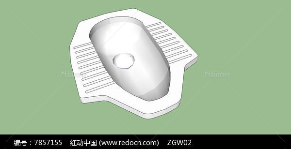 带踏板公厕蹲坑模型