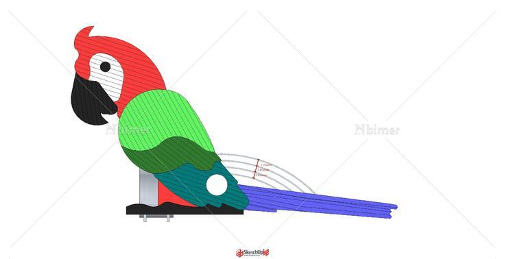 一个鹦鹉滑梯