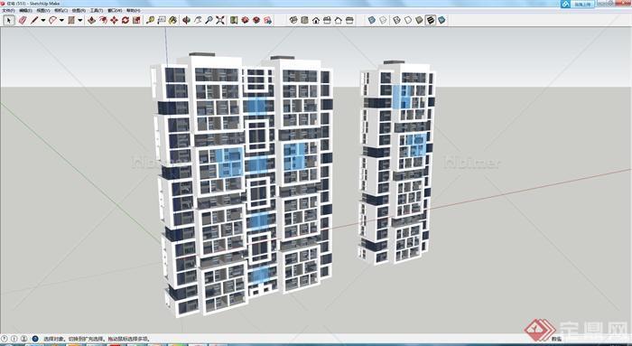 某住宅建筑初步设计SU模型