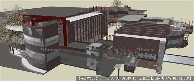 华南理工公共图书馆建筑设计精细sketchup模型