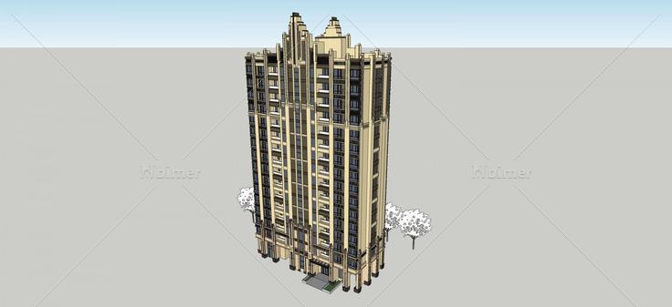 ART-DECO风格高层住宅.skp(64563)su模型下载