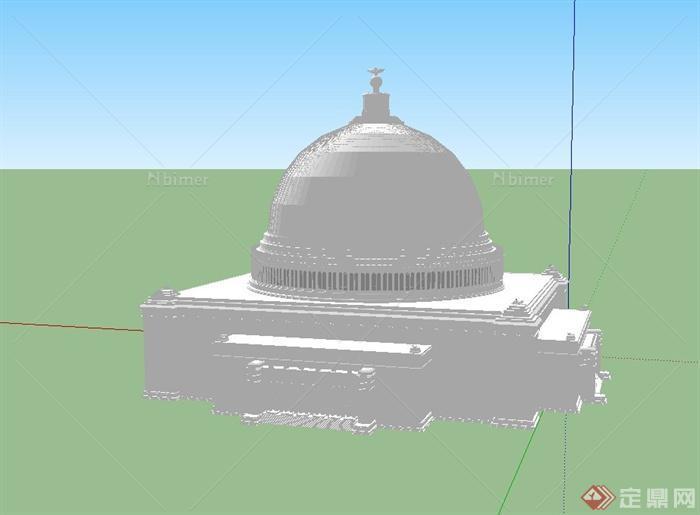 某欧式议会大厅建筑设计SU模型