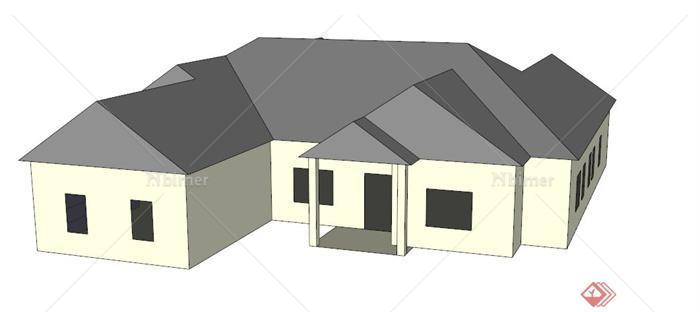 私人住宅建筑框架设计SU模型