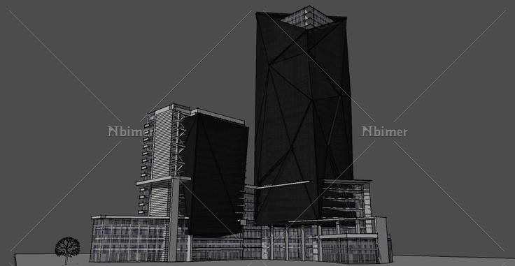 006现代风格高层办公楼(139676)su模型下载