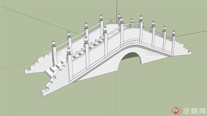 古典中式风格公园拱桥设计su模型[原创]