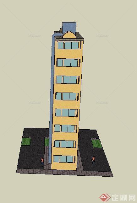 某日式8层公寓住宅建筑设计SU模型