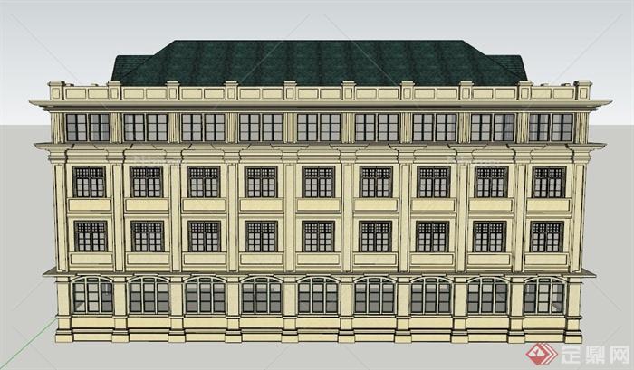 某欧式五层教学楼建筑设计SU模型