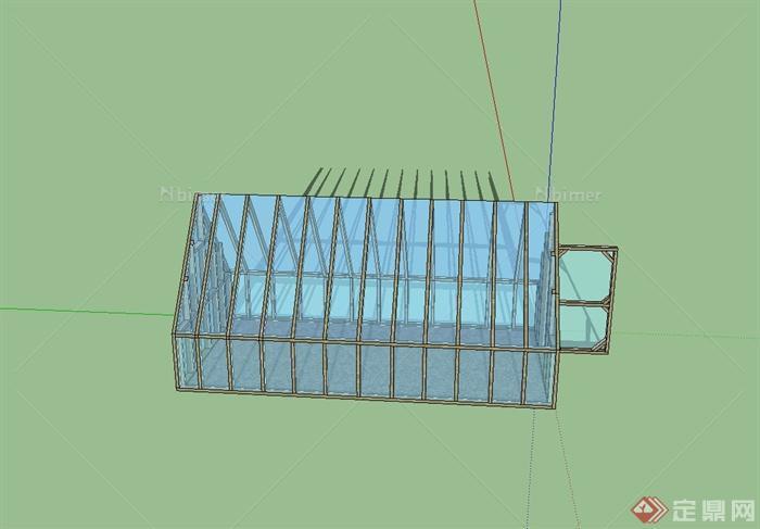 玻璃阳光大棚设计su模型[原创]