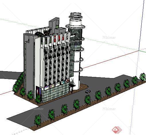 某现代酒店建筑设计方案SU模型32