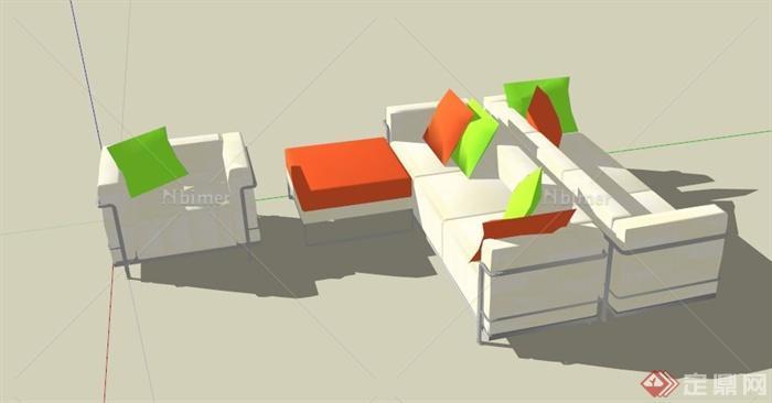 某现代沙发组合SU模型