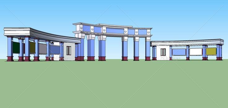古典风格景区入口(78792)su模型下载