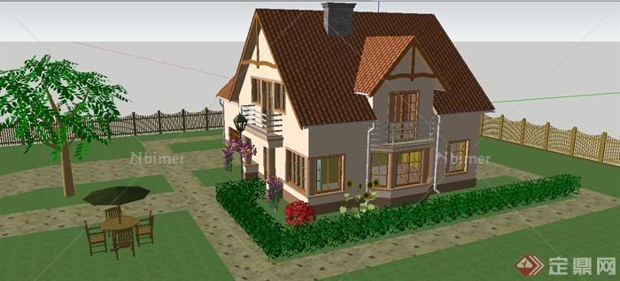 某乡村别墅住宅建筑设计SU模型