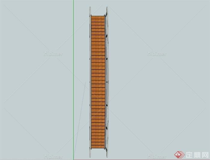 简约拱形独木桥设计SU模型[原创]