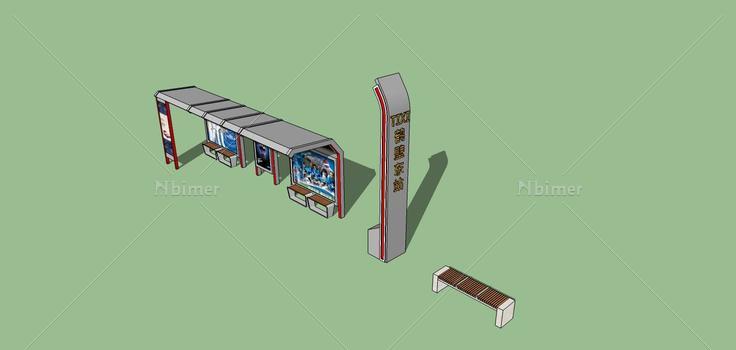 小型站亭(69959)su模型下载