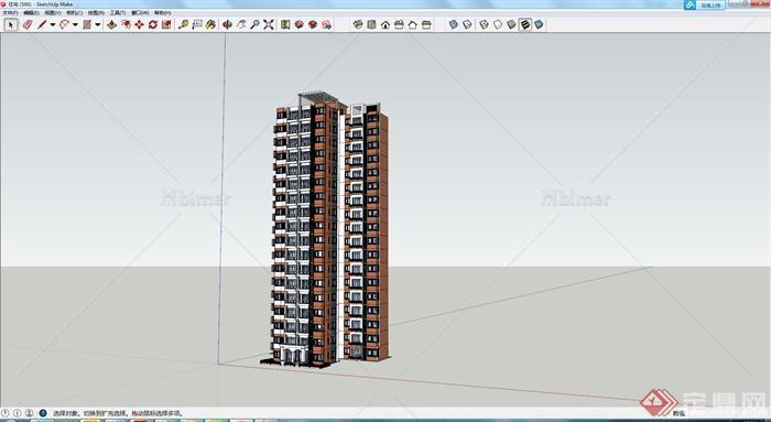 某地高层住宅楼设计SU模型参考