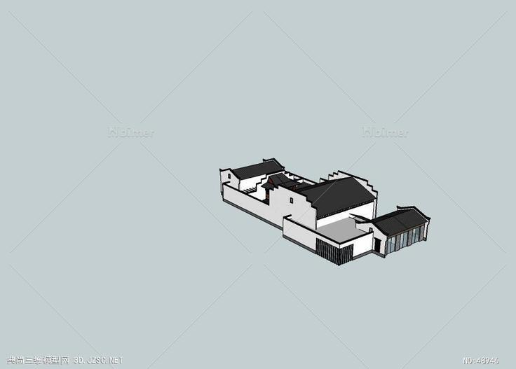 古建娱乐中式戏院娱乐 su模型 3d