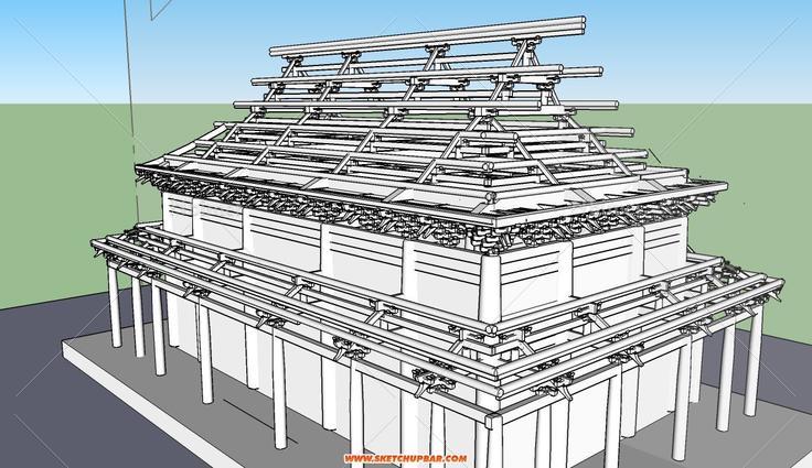 中式古建筑木结构模型