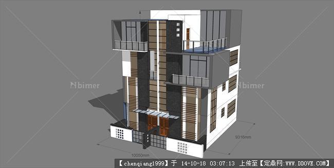 超精细中式别墅2建筑设计方案su模型