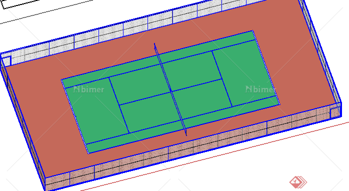 某运动场羽毛球场设计SU模型素材
