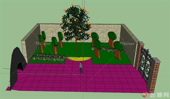某现代幼儿园庭院景观设计SU模型