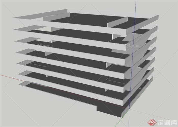 某停车楼建筑设计SU模型