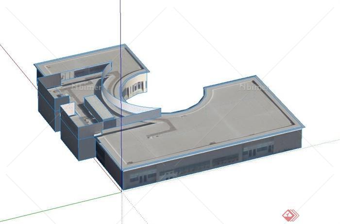 某继续教育学校建筑设计SU模型