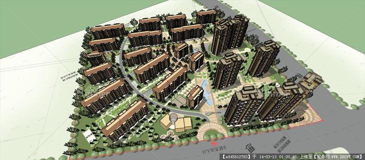 Sketch Up 精品模型---欧式住宅小区规划及景观
