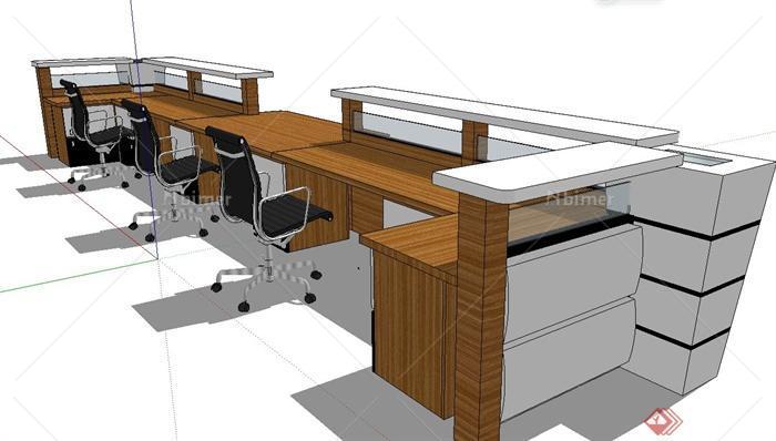 室内服务台设计SU模型