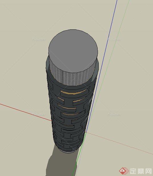 圆形景观灯柱设计SU模型[原创]