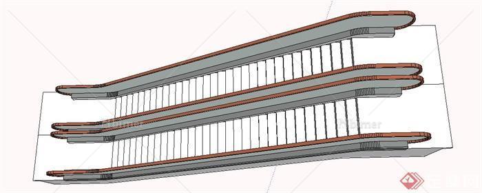 现代室内扶梯设计详细su模型
