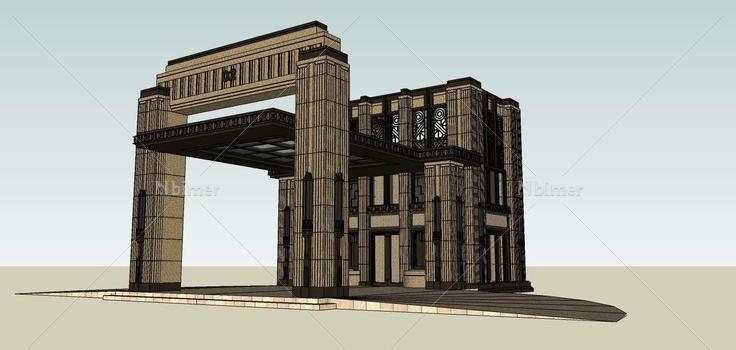 建筑构件-门头(77495)su模型下载