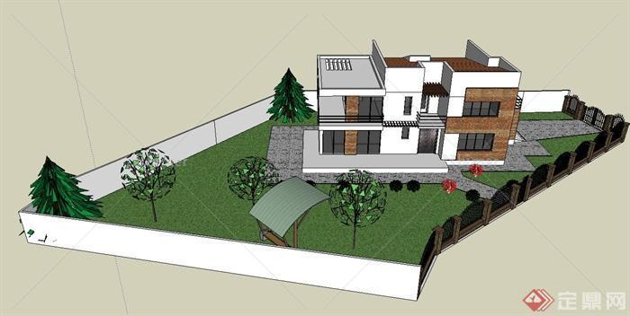 某双层住宅建筑设计SU模型2