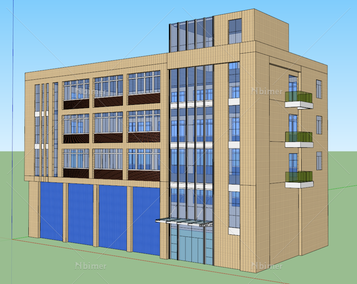 办公楼图片建筑免费下载_格式:skp_大小:1024X81