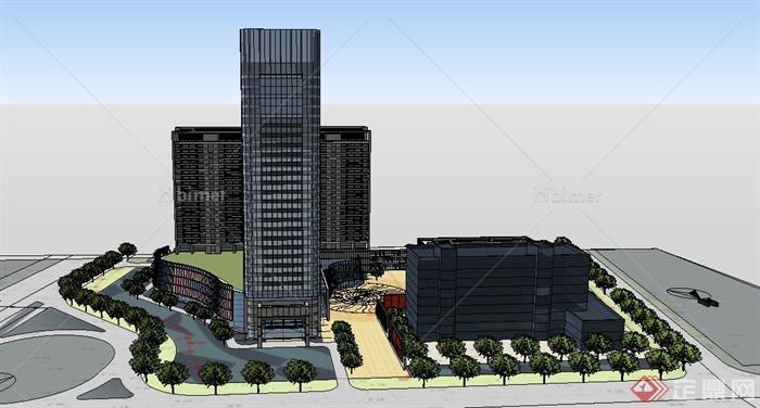 某地商业综合楼建筑设计SU模型