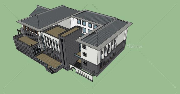 中式古建会所(75836)su模型下载