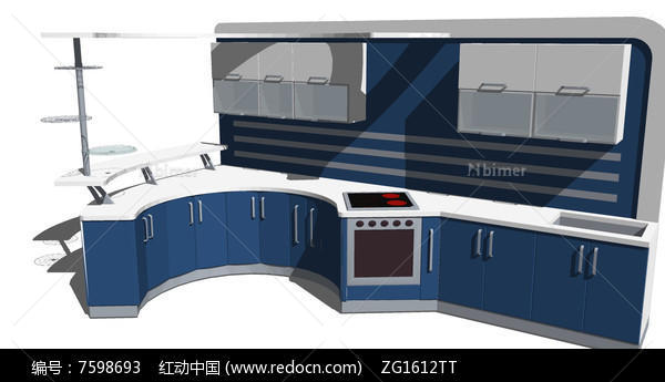 地中海风格特色厨房模型SU