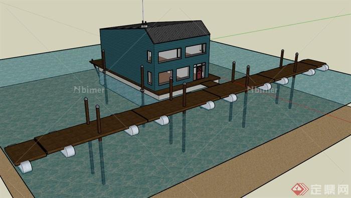 水上住宅建筑设计SU模型