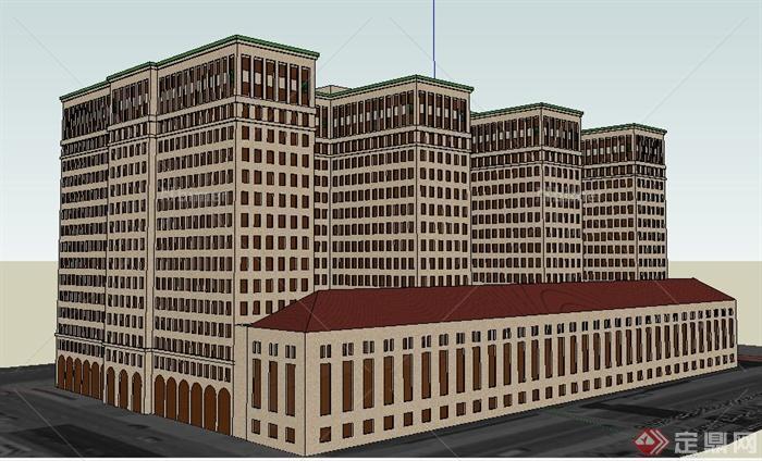某高层商业办公楼建筑设计su模型