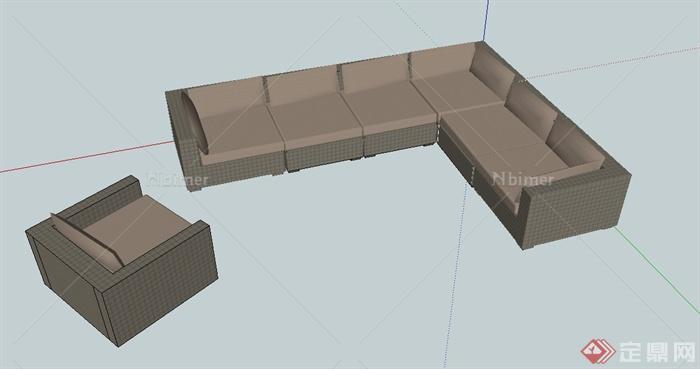一套沙发设计的SU模型