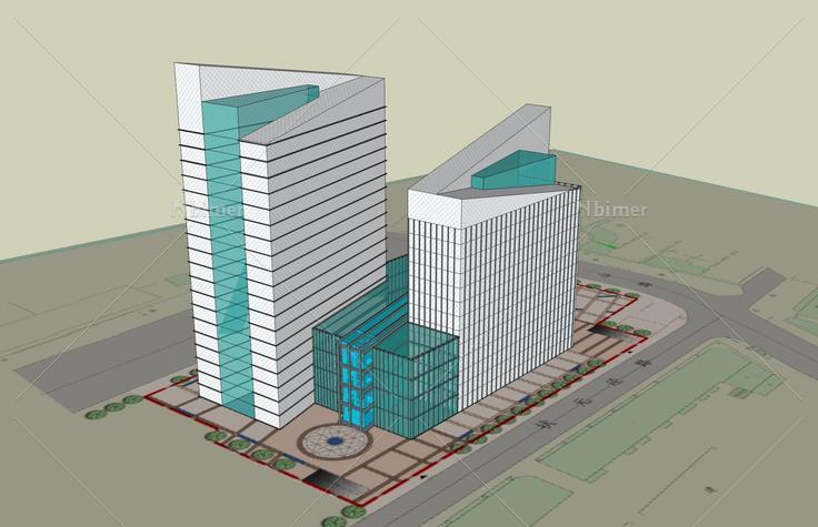 现代高层办公楼(46272)su模型下载