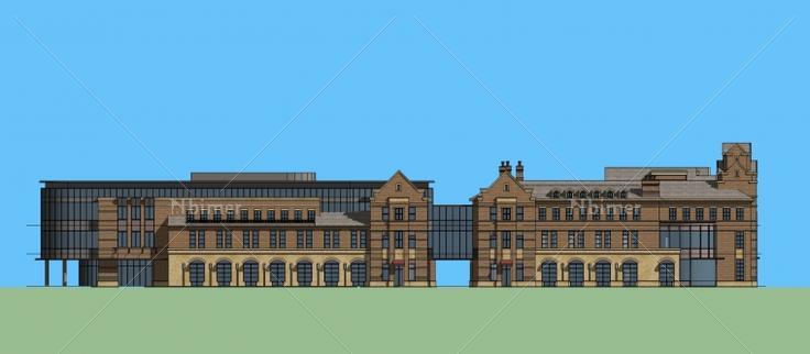 英式+现代商业街建筑设计方案带SketchUp模型下载