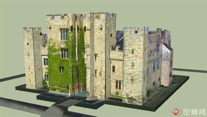 某个欧式城堡建筑设计SU模型