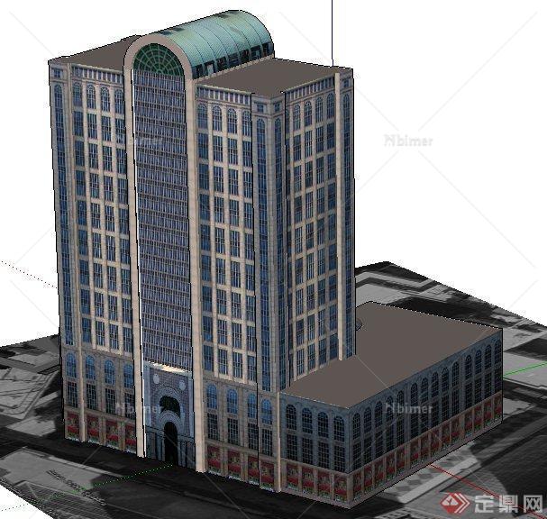 新古典办公大厦建筑设计su模型