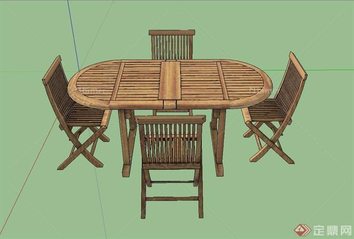 某古典室内桌椅设计SU模型