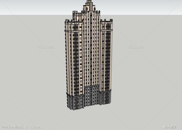 ArtDeco建筑风格住宅模型高层住宅 su模型 3d